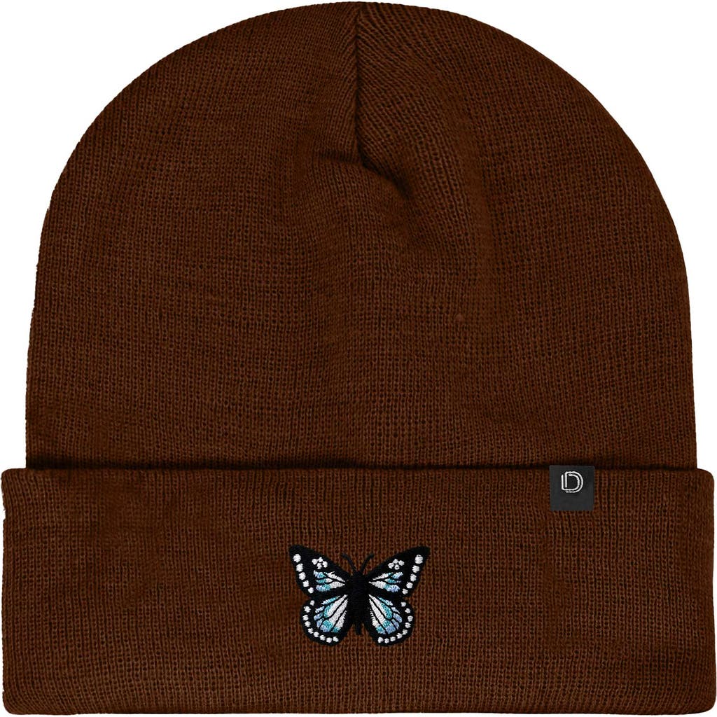 Dalix Butterfly Beanie In Brown