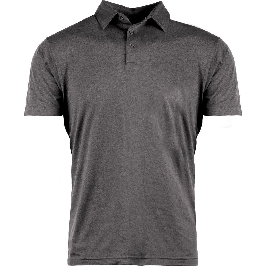 Burnside Soft Jersey Polo In Heather Charcoal