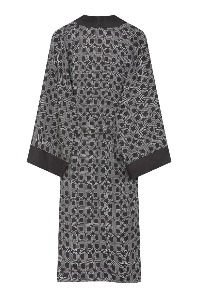 Rani Geometric Print Maxi Length Robe, Alternate, color, Black