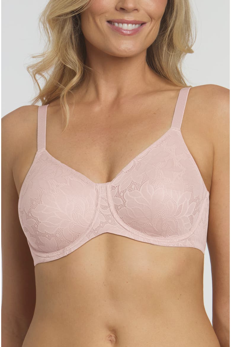 Jacqueline Seamless Jacquard Minimizer Bra, Main, color, Blush Rose