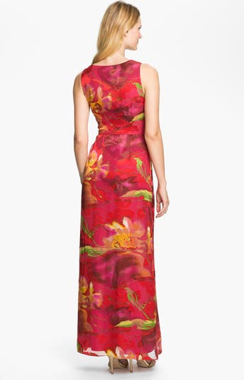 Donna Ricco Surplice Print Maxi Dress | Nordstrom