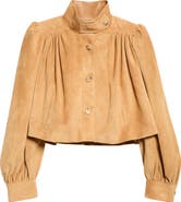 Chloé Puff Sleeve Suede Jacket