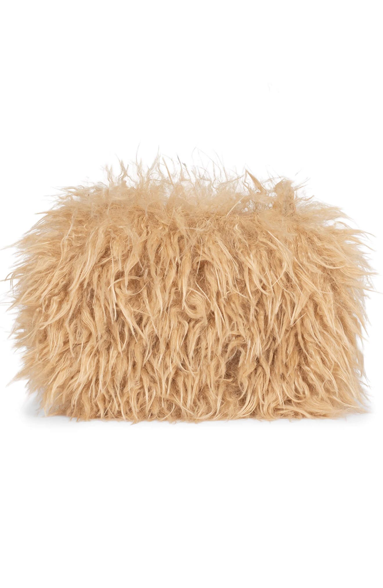 Jeffrey Campbell Bestowed Faux Fur Shoulder Bag, Alternate, color, Wheat