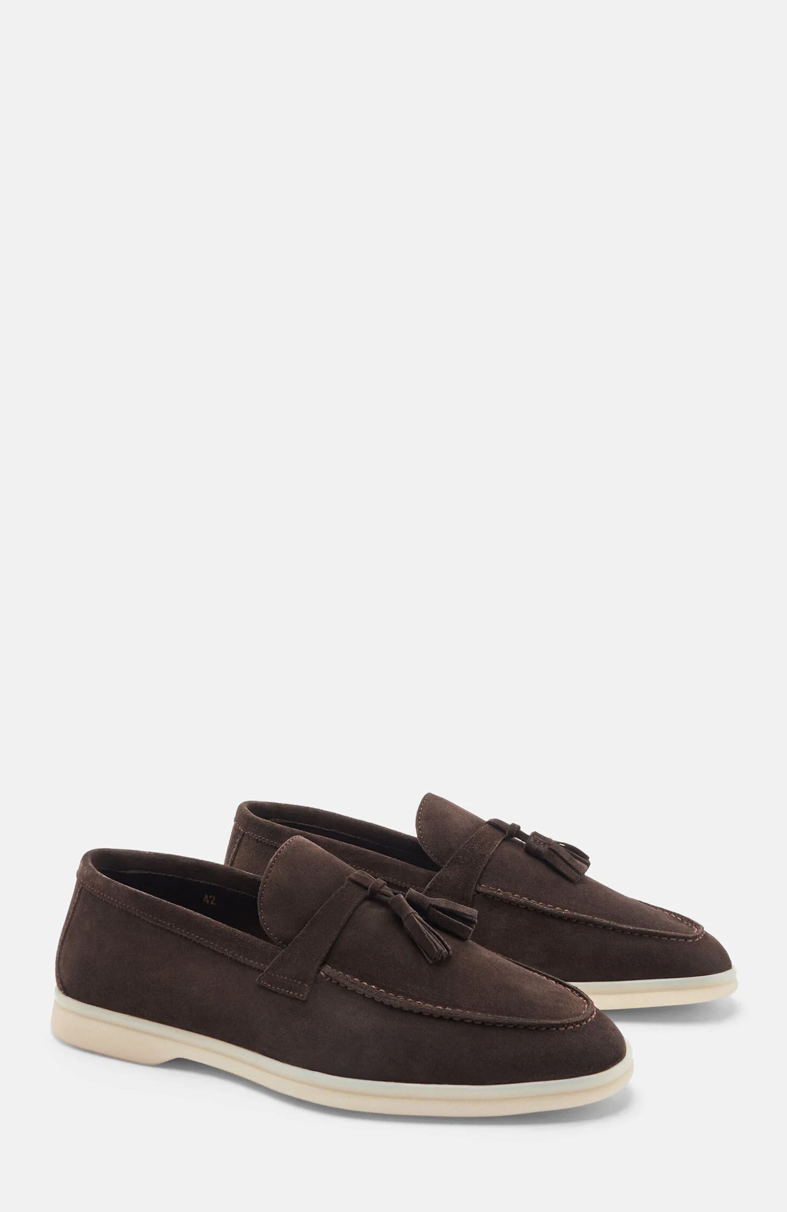 Leandro Loafers, Alternate, color, Dark Brown - Suede