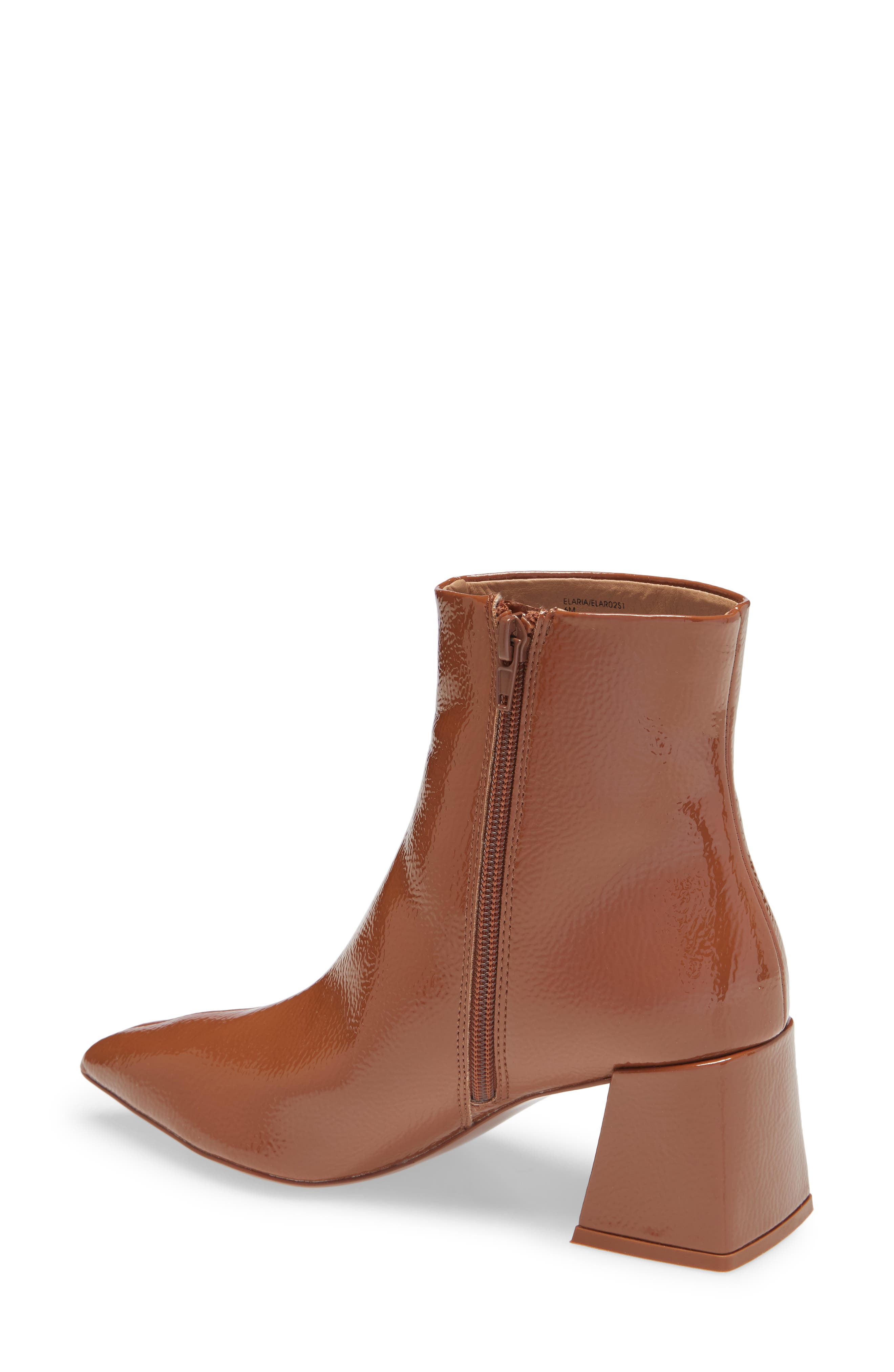 Elaria Pointed Toe Bootie, Alternate, color, COGNAC PATENT