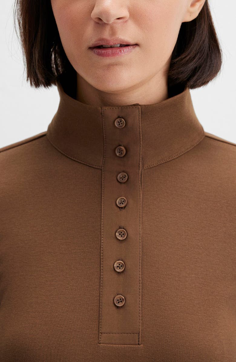 Mavi Jeans Turtleneck Long Sleeve Cotton Jersey Top, Alternate, color, 