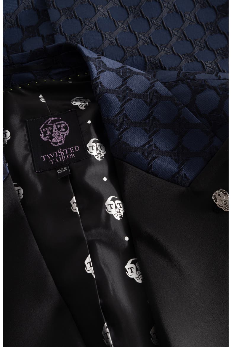 Papatya Slim Fit Navy Jacquard Suit Jacket, Alternate, color, NAVY