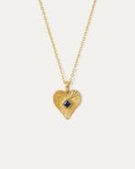 Ottoman Hands Golden Heart Pendant Necklace