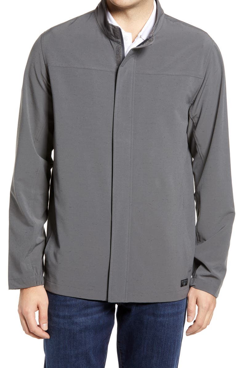 TravisMathew Crushing It Stretch Jacket, Alternate, color, Grey Pinstripe