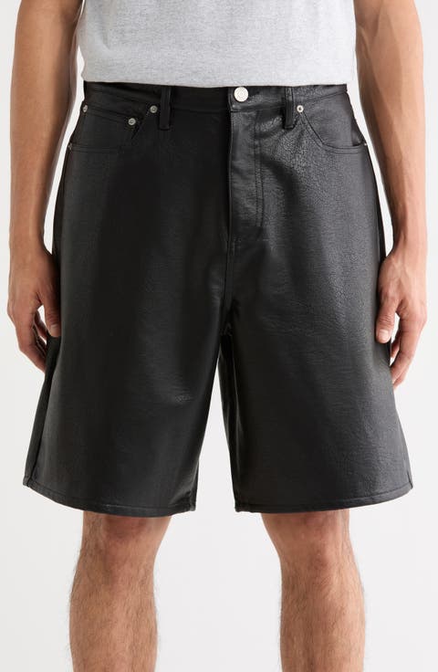 Faux Leather Baggy Shorts