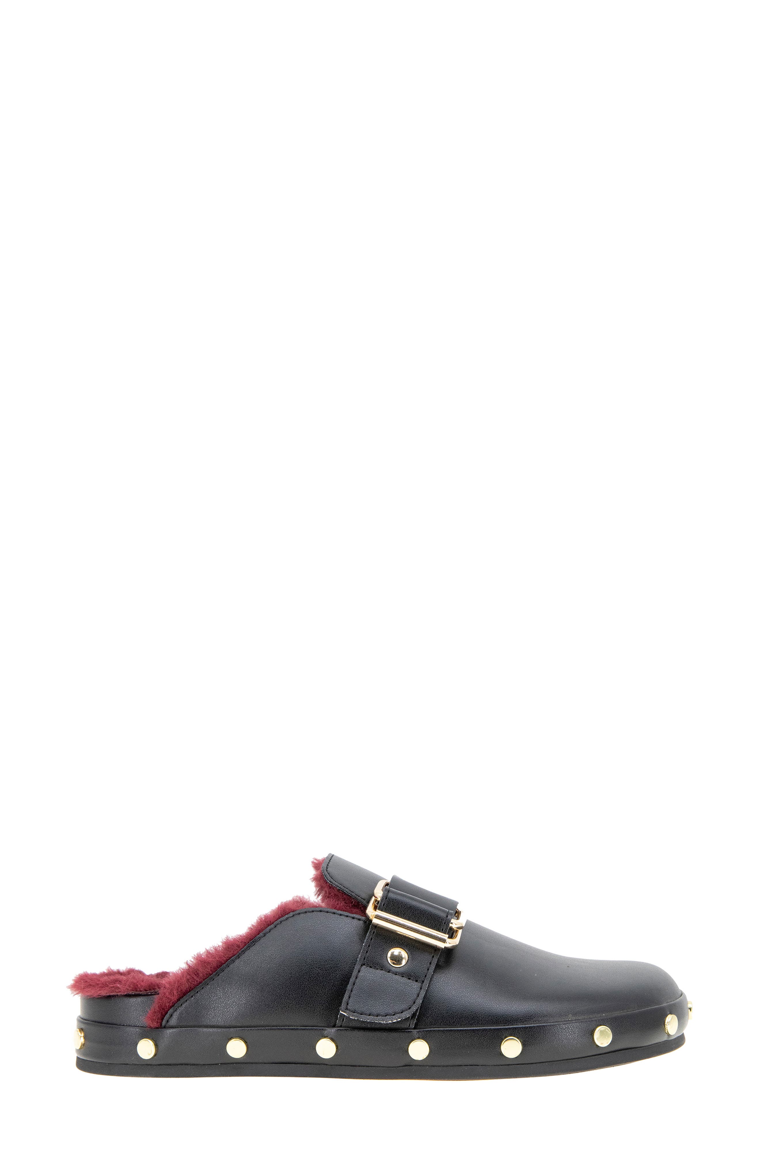 BCBGeneration Haisley Clog, Alternate, color, Black Faux Fur