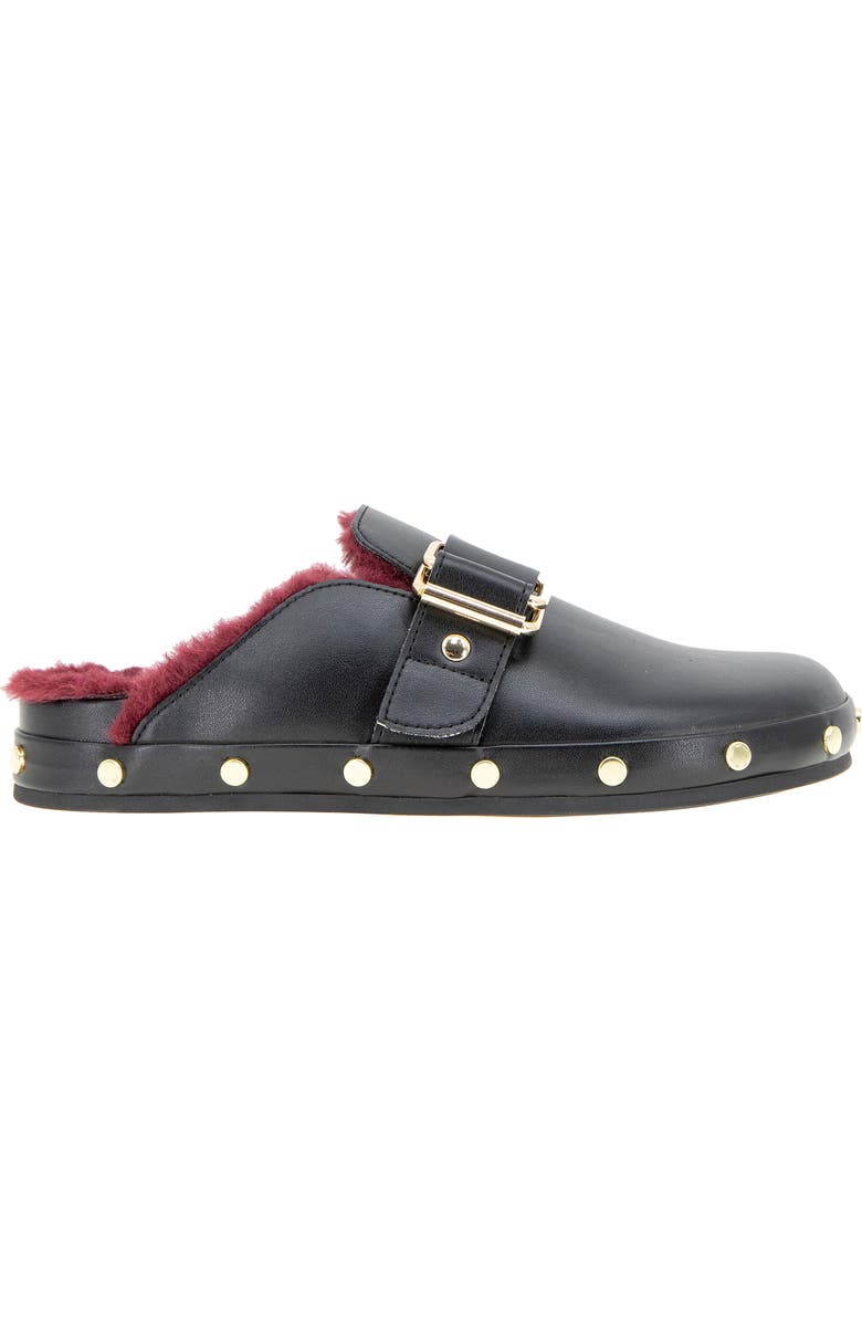 BCBGeneration Haisley Clog, Alternate, color, Black Faux Fur