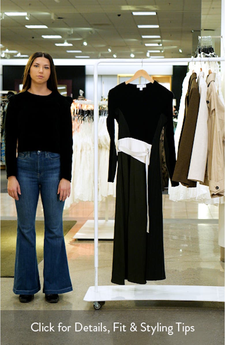 Emilina Mixed Media Long Sleeve Dress, sales video thumbnail