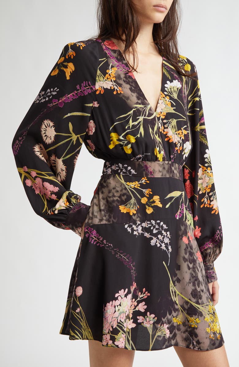 Reiss Keira Floral Long Sleeve Minidress, Alternate, color,