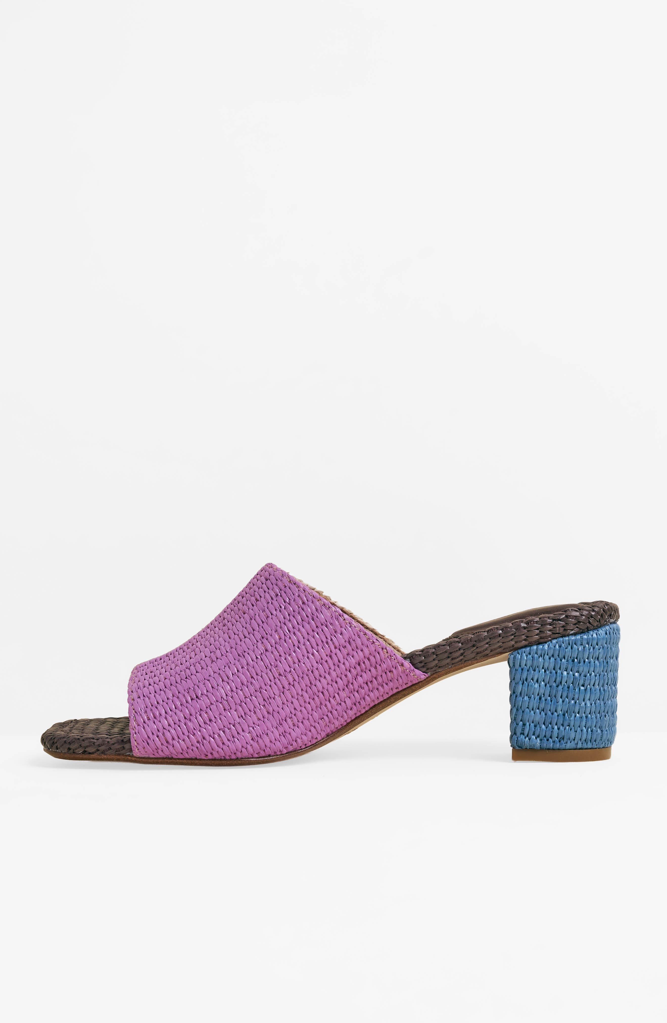 Charlotte Stone Lenu Mismatch Woven Slide Sandal, Alternate, color, Raffia