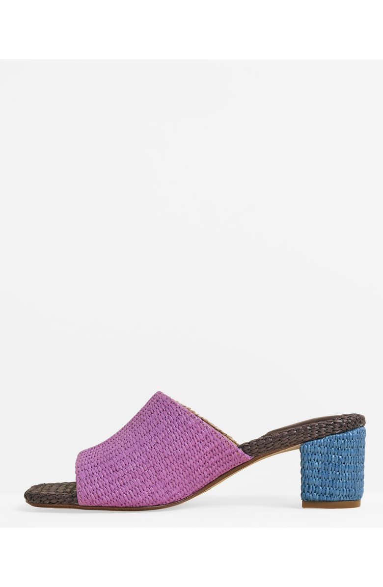 Charlotte Stone Lenu Mismatch Woven Slide Sandal, Alternate, color, Raffia