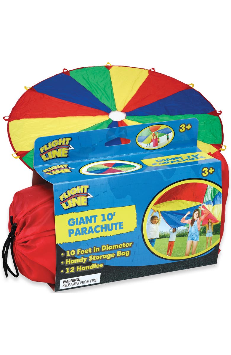 Flight Line Giant 10' Parachute, Kids 3+, Main, color, Multicolored
