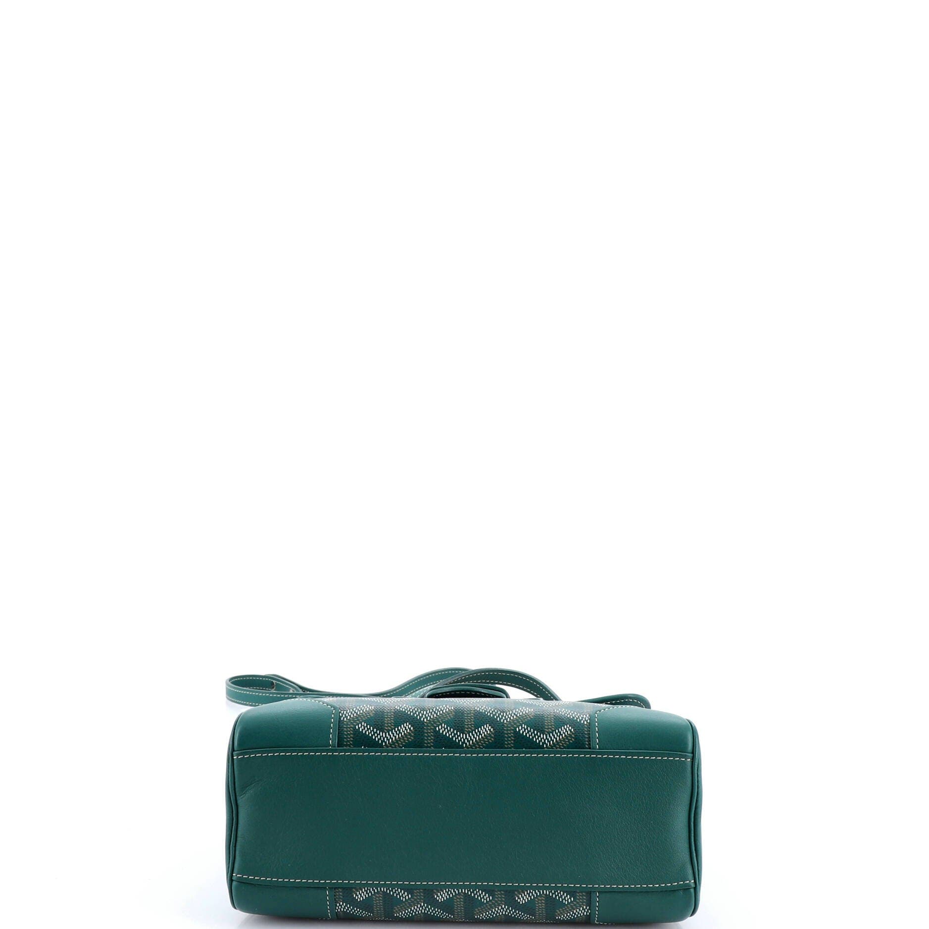 Pre-Owned Goyard Saigon Top Handle Bag Coated Canvas with Leather Mini, Alternate, color, Green