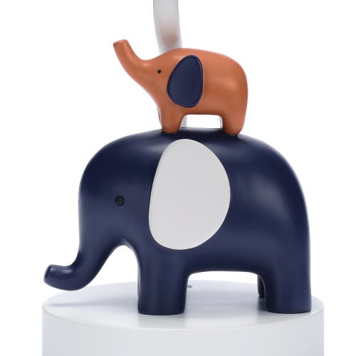 Lambs & Ivy Playful Elephant Nursery Lamp With Shade And Light Bulb In Blue