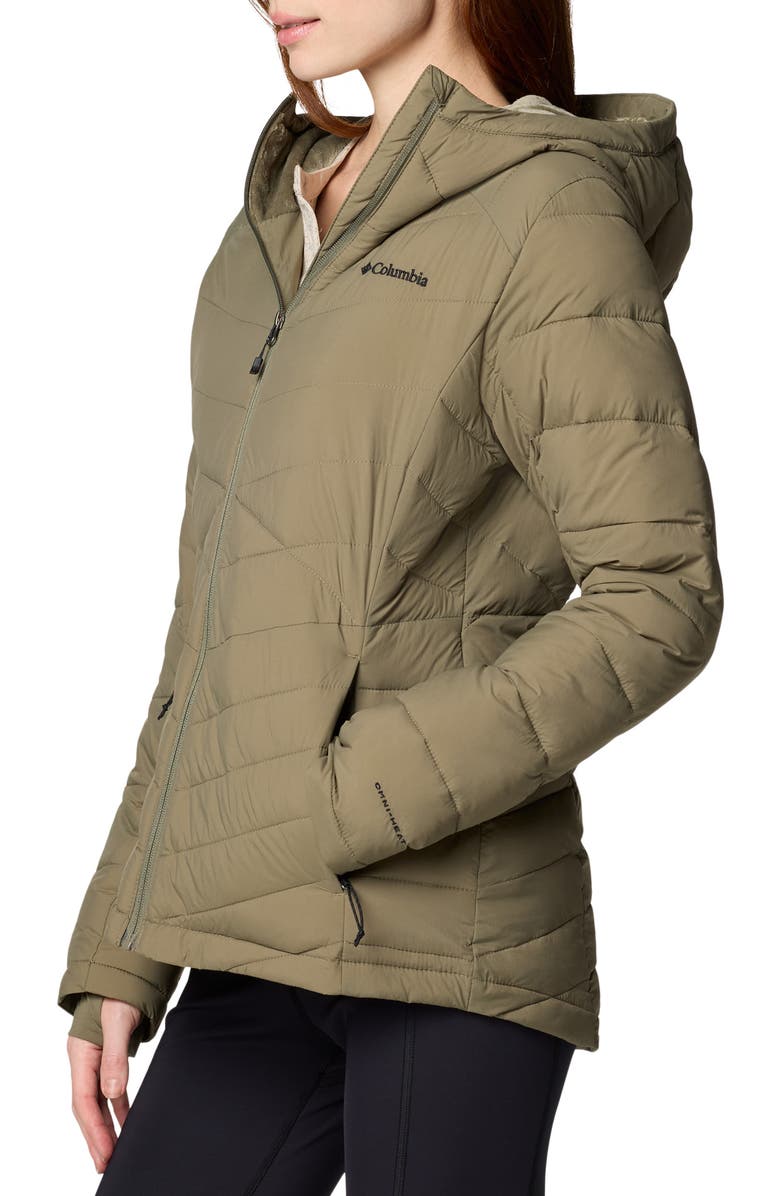 Columbia Joy Peak<sup>™</sup> II Hooded Water Repellent Jacket, Alternate, color, Stone Green