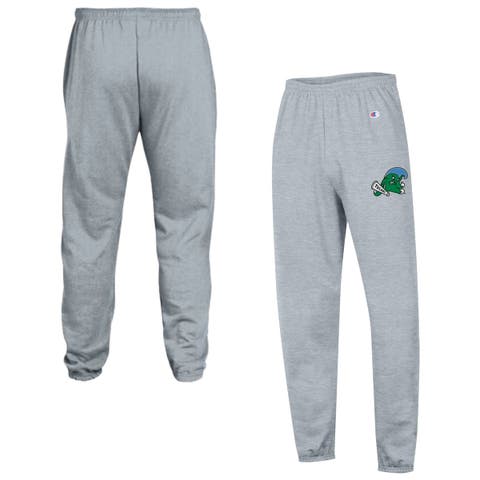 Men's Champion Heather Gray Tulane Green Wave Powerblend Fleece Team Sweatpants