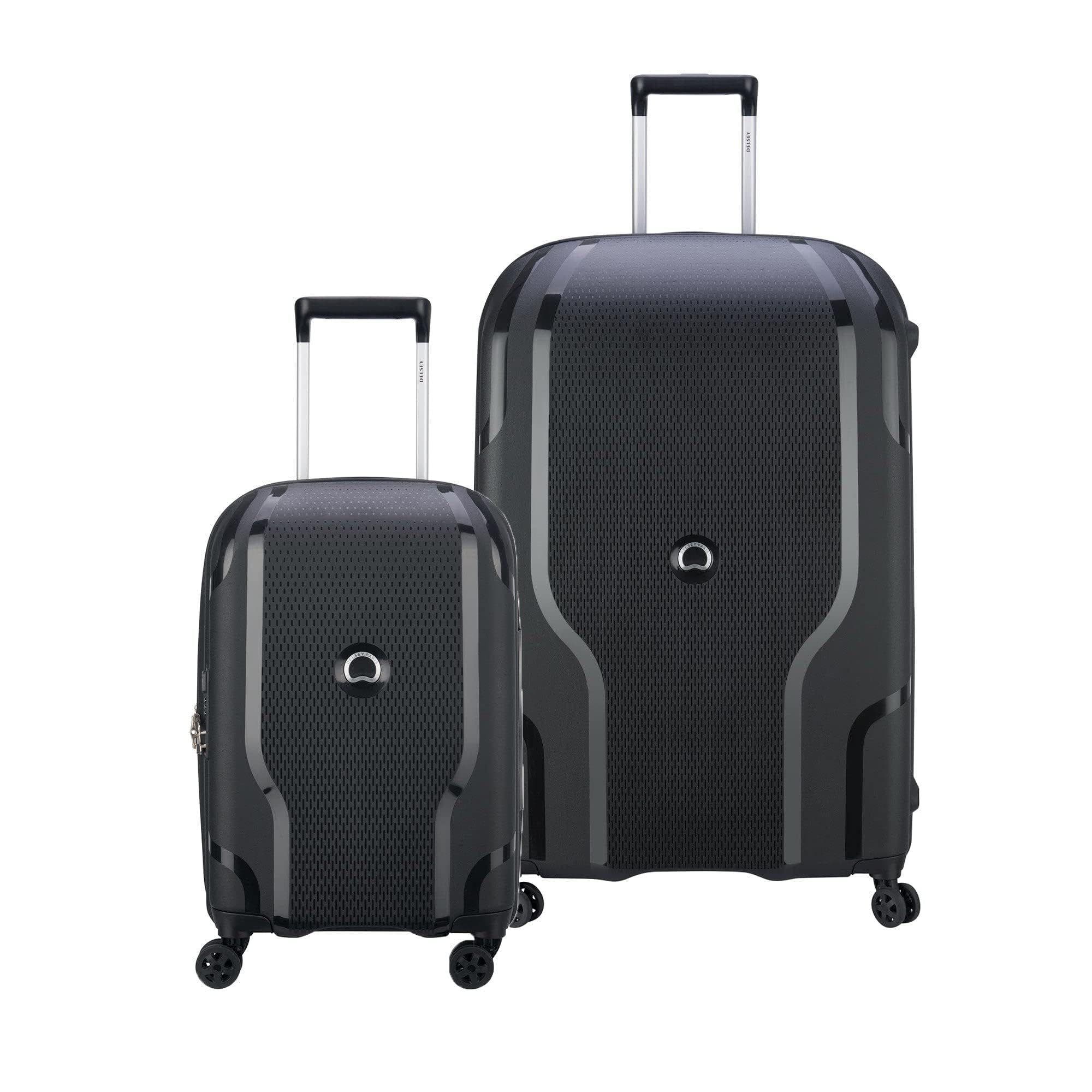 Delsey Paris Clavel Hardside 2-Piece Set  Small & Large Expandable Luggage with Spinner Wheels, Main, color, Black