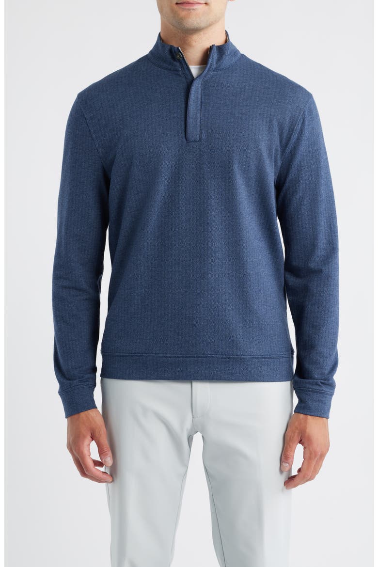 Rubin Herringbone Quarter Zip, Main, color, NAVY