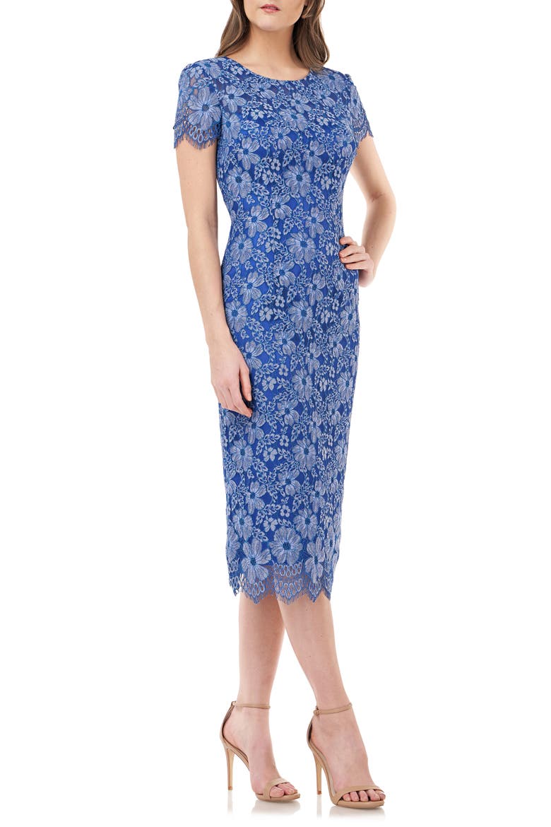 Floral Lace Cocktail Dress, Main, color, BLUE MULTI