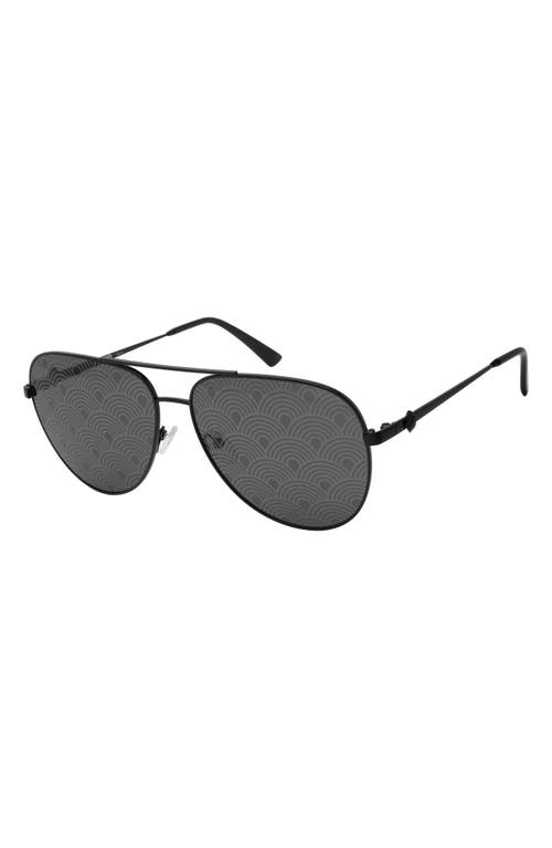 Kurt Geiger London 65mm Oversize Pilot Sunglasses In Black/rainbow Mirror