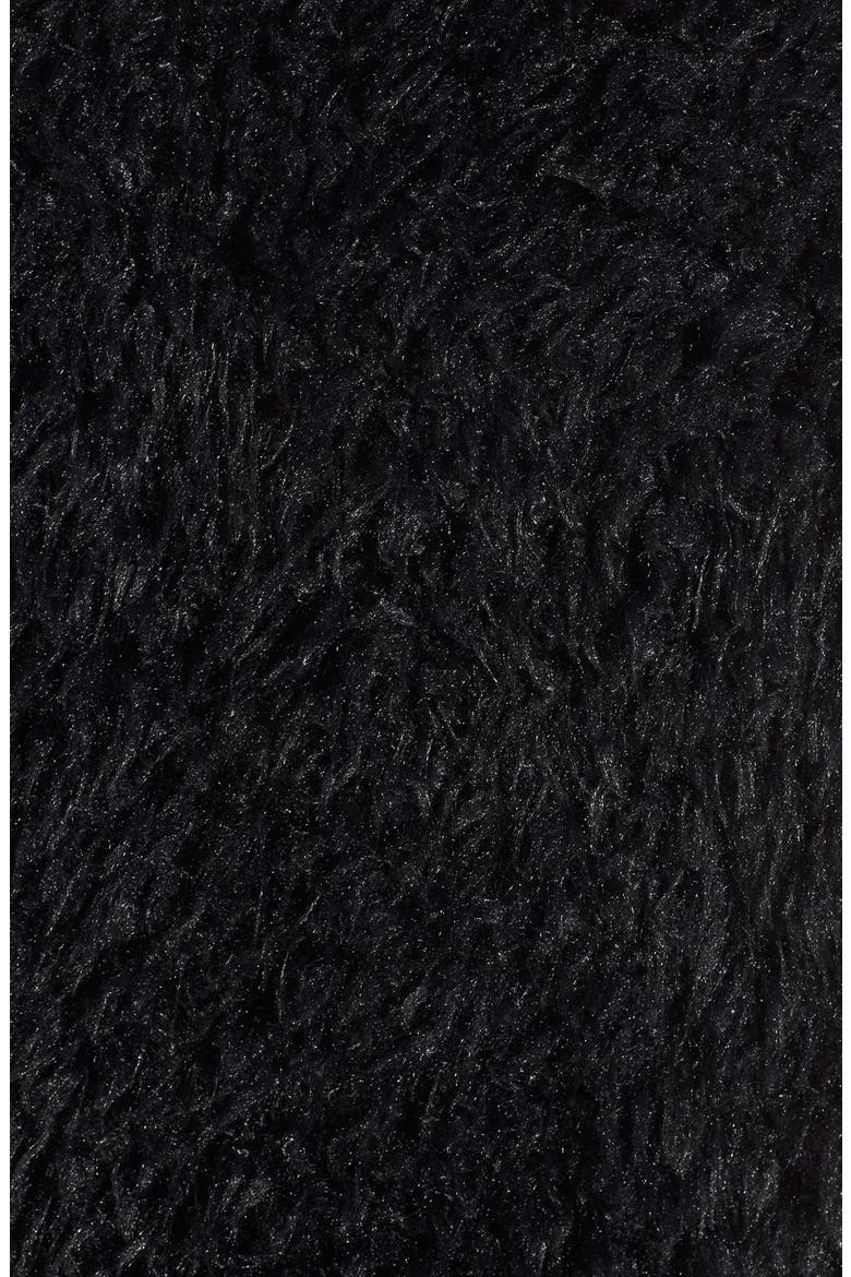 Faux Fur Long Vest, Alternate, color, RICH BLACK