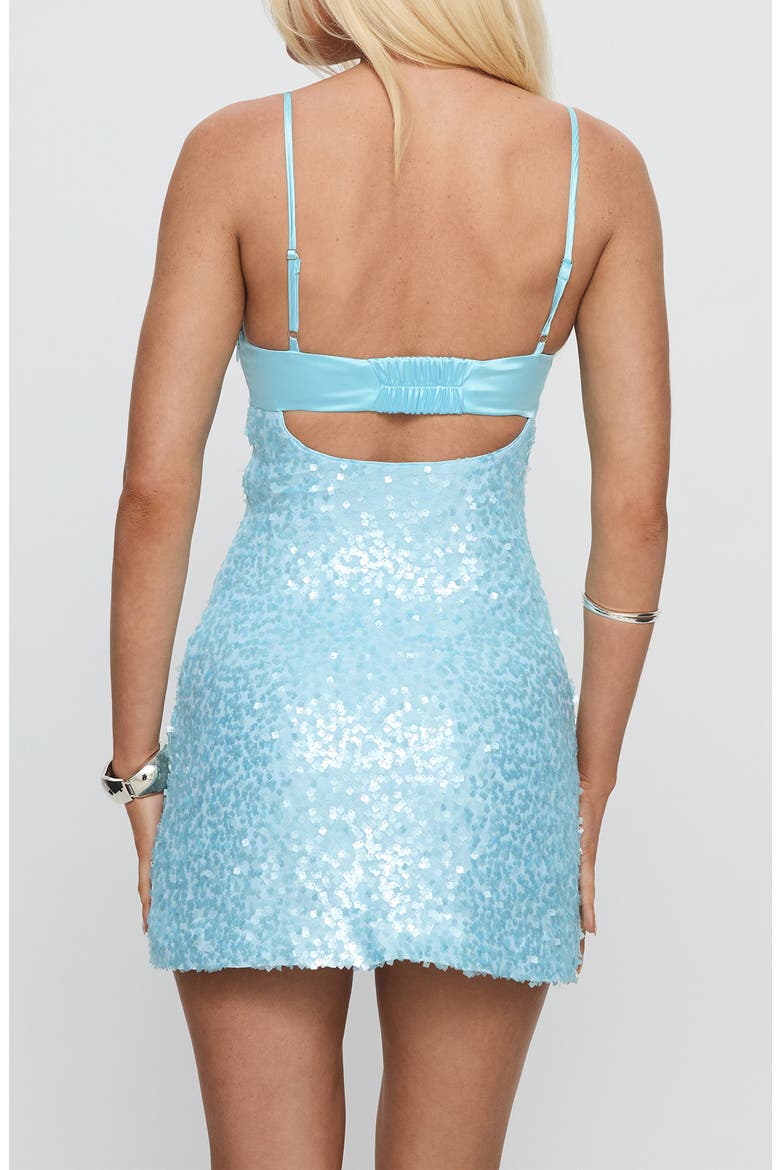 Alishia Sequin Satin Cocktail Minidress, Alternate, color, BLUE