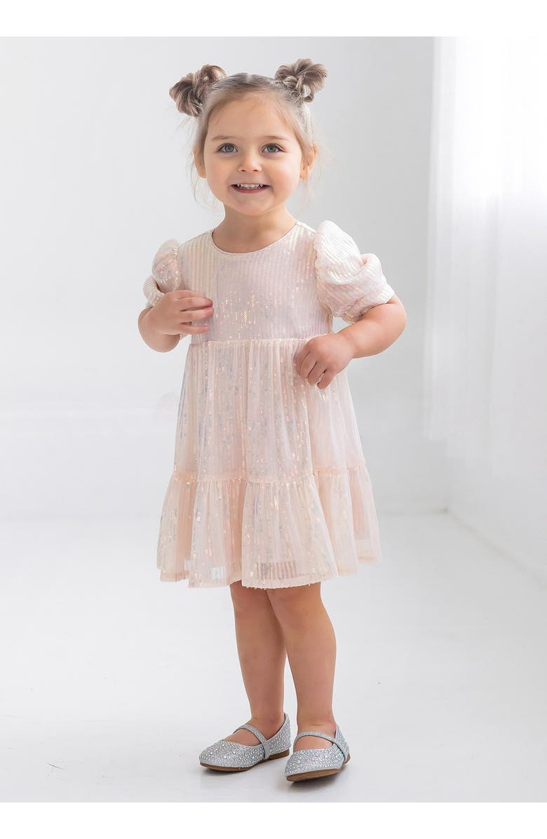 Isobella & Chloe Taylor Sequined Little Big Girl Dress, Alternate, color, Pink