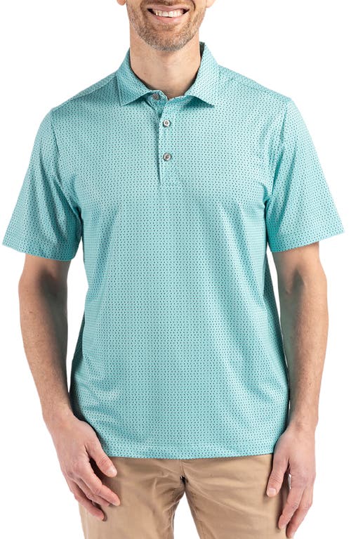 Cutter & Buck Pike Eco Dot Print Performance Golf Polo in Fresh Mint 