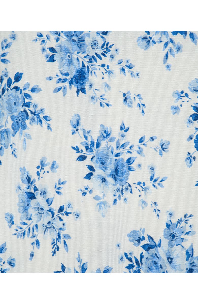 Little Me Blue Floral Stretch Viscose Zip One-Piece Pajamas, Alternate, color, Blue
