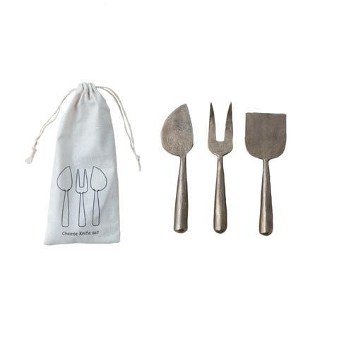 Artisan Cheese Server Set on a Drawstring Bag