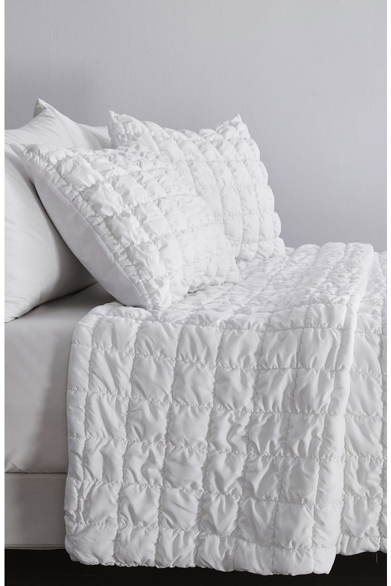 Puff Textured Quilt Set, Alternate, color, WHITE