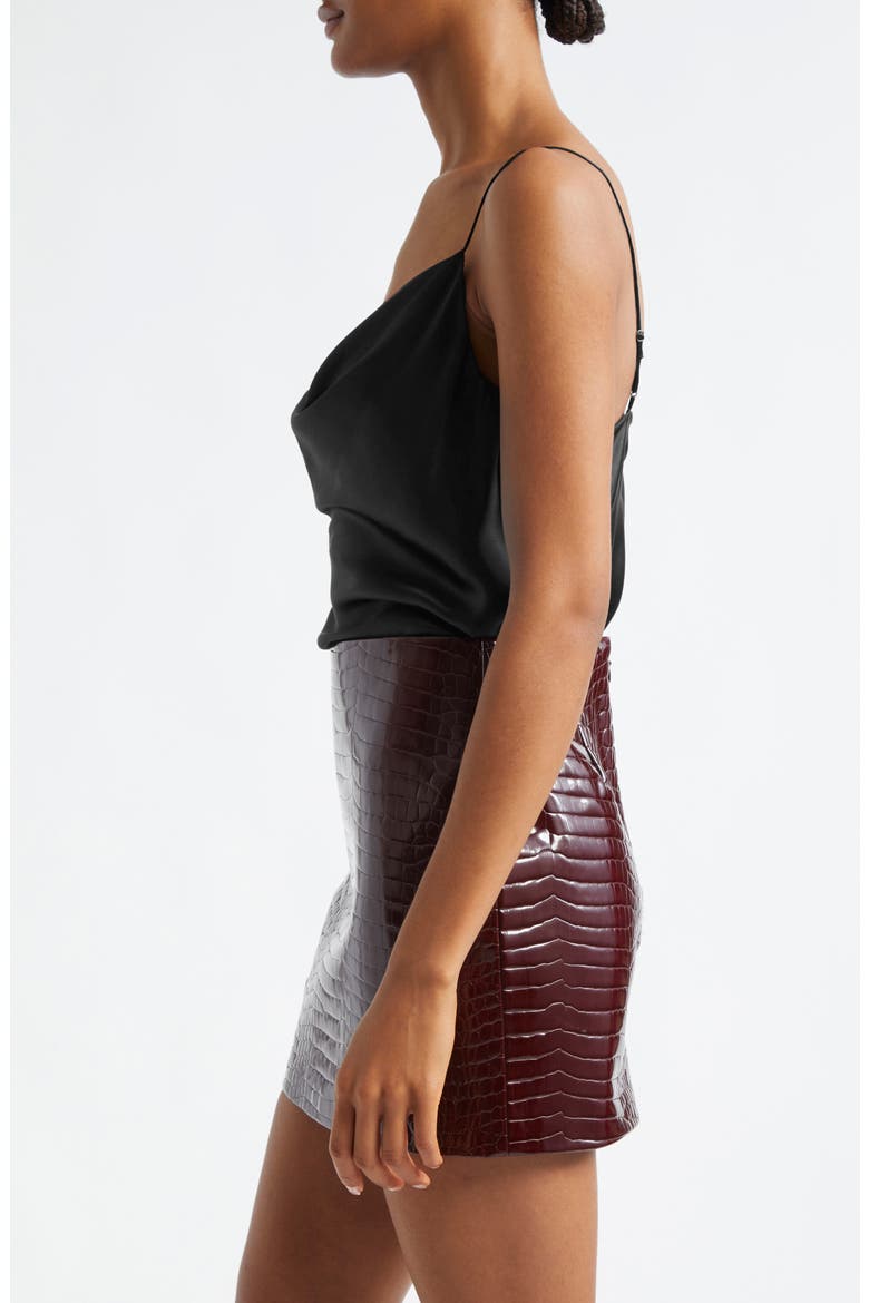 Calista Cowl Neck Silk Camisole, Alternate, color, BLACK