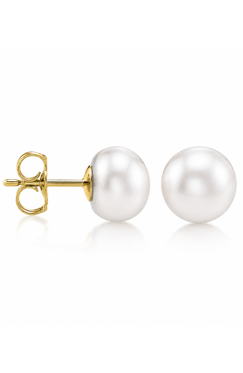 Donatello Gian 14K Yellow Gold Small Pearl Earrings, Main, color, Gold