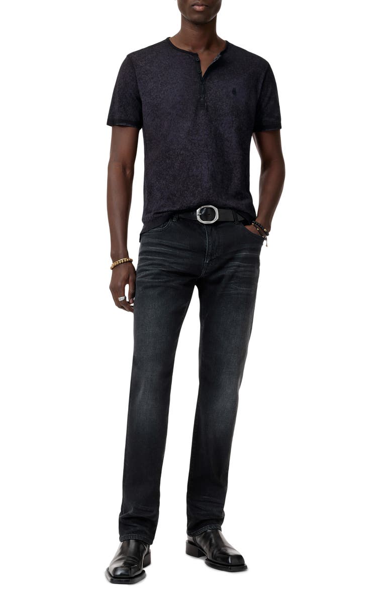 John Varvatos Arelis Short Sleeve Henley, Alternate, color, Blue Smoke