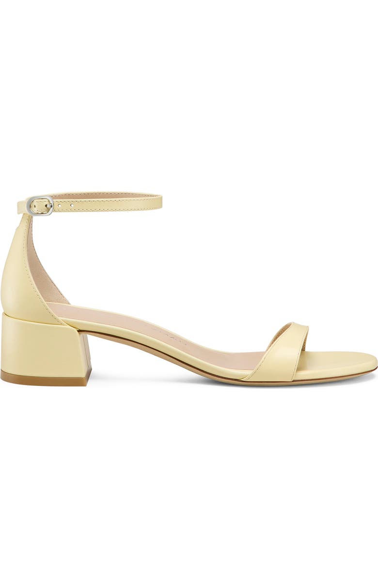 Stuart Weitzman Nudist Block Heel Sandal, Alternate, color, Lemon Chiffon