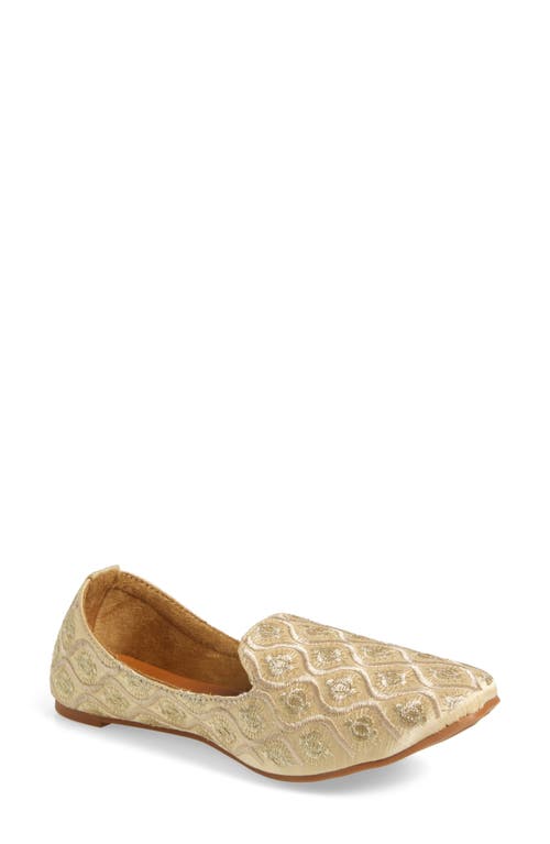 Fuchsia Golden Meadow Harmony Embroidered Loafer In Gold