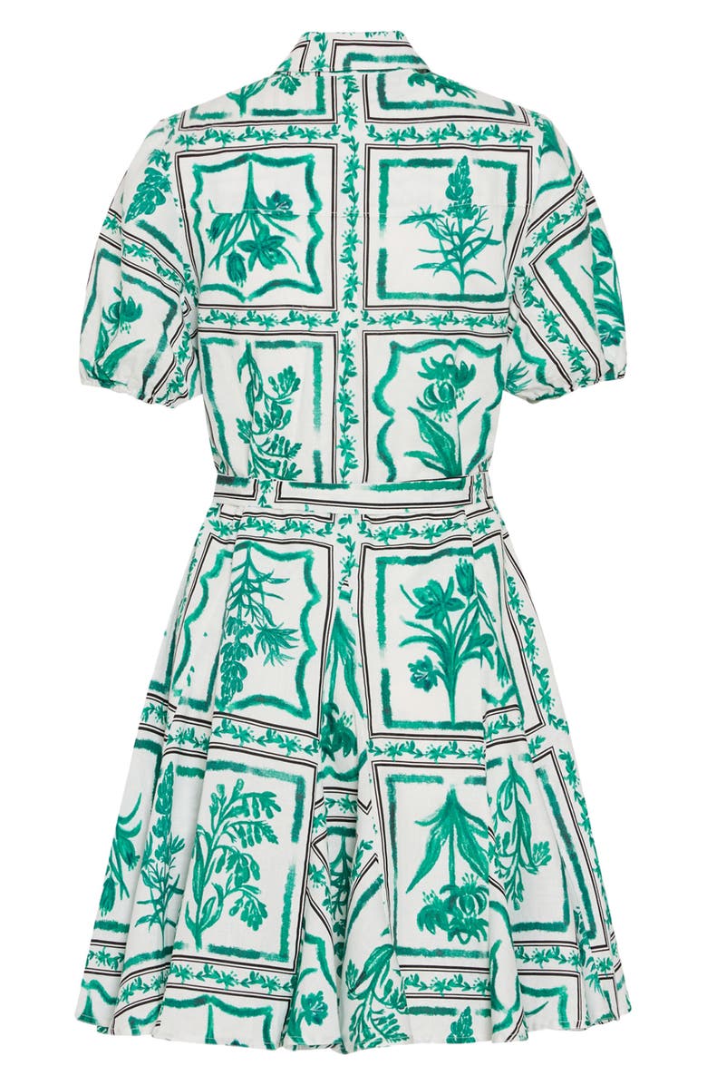 Milly Floral Tile Linen Blend Minidress, Alternate, color, 