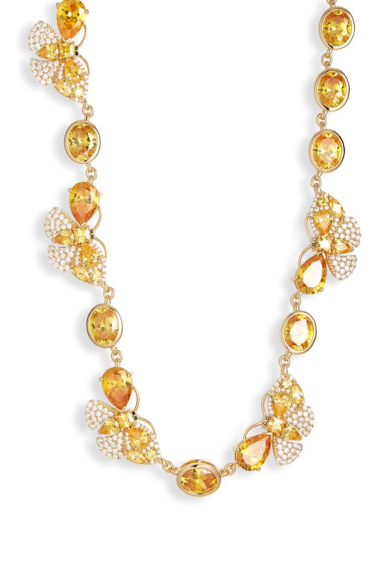 Crystal Butterfly Necklace, Main, color, YELLOW