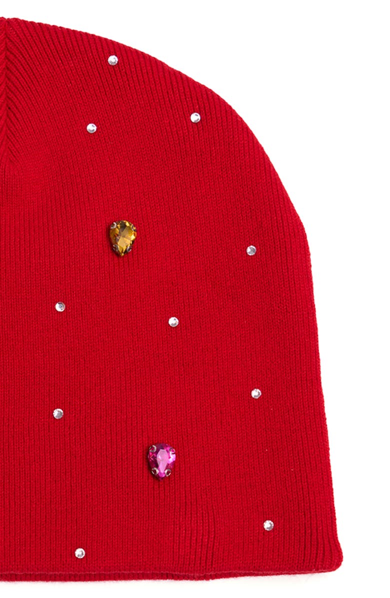 mnml Embellished Cotton Beanie, Alternate, color, Red