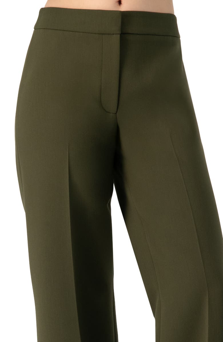 IVONNE Straight Solid Gabardine Trousers, Alternate, color, Green