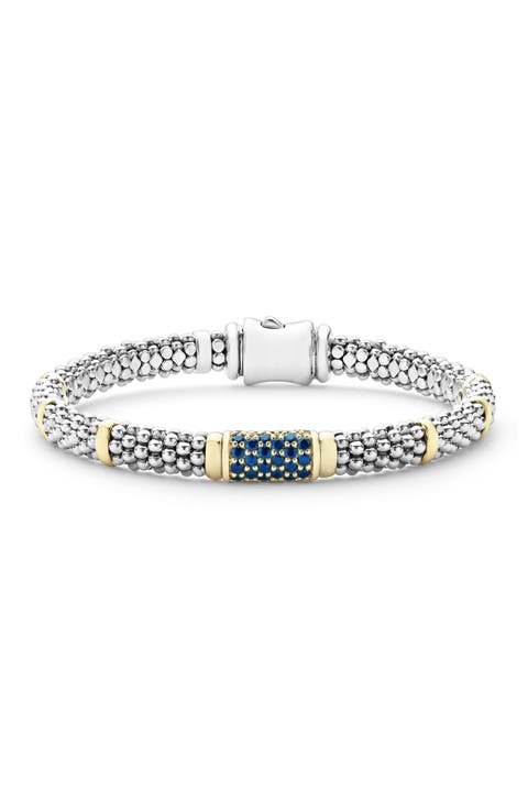 Blue Sapphire Caviar Bead Bracelet