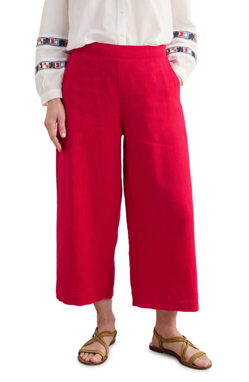 Shop Seasalt Cornwall Merrivale Linen Culottes In Scarlet