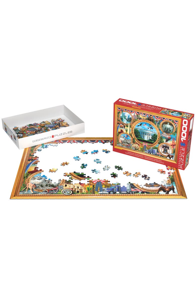 American Monuments 1000 Piece Puzzle, Alternate, color, Multicolored