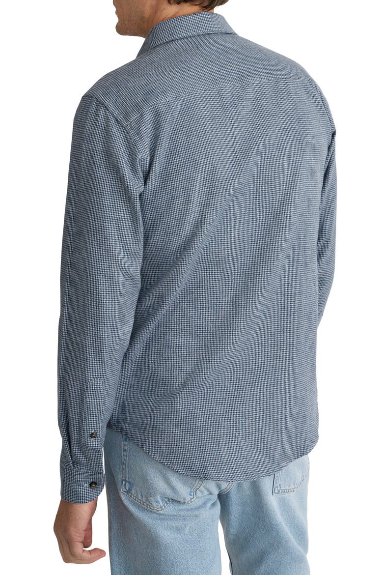 Houndstooth Check Flannel Shirt, Alternate, color, MEDIUM BLUE