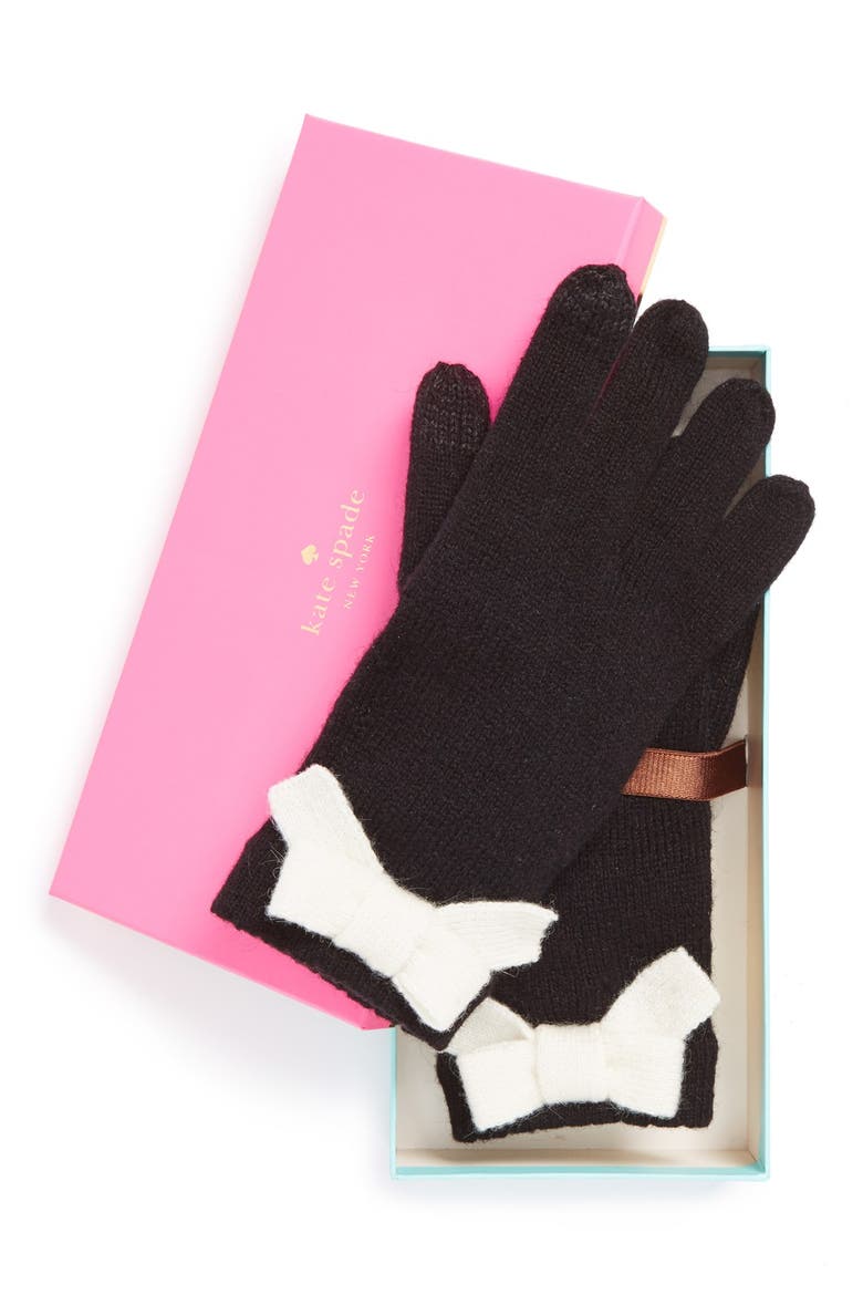 bow gloves, Alternate, color, BLACK/PEBBLE